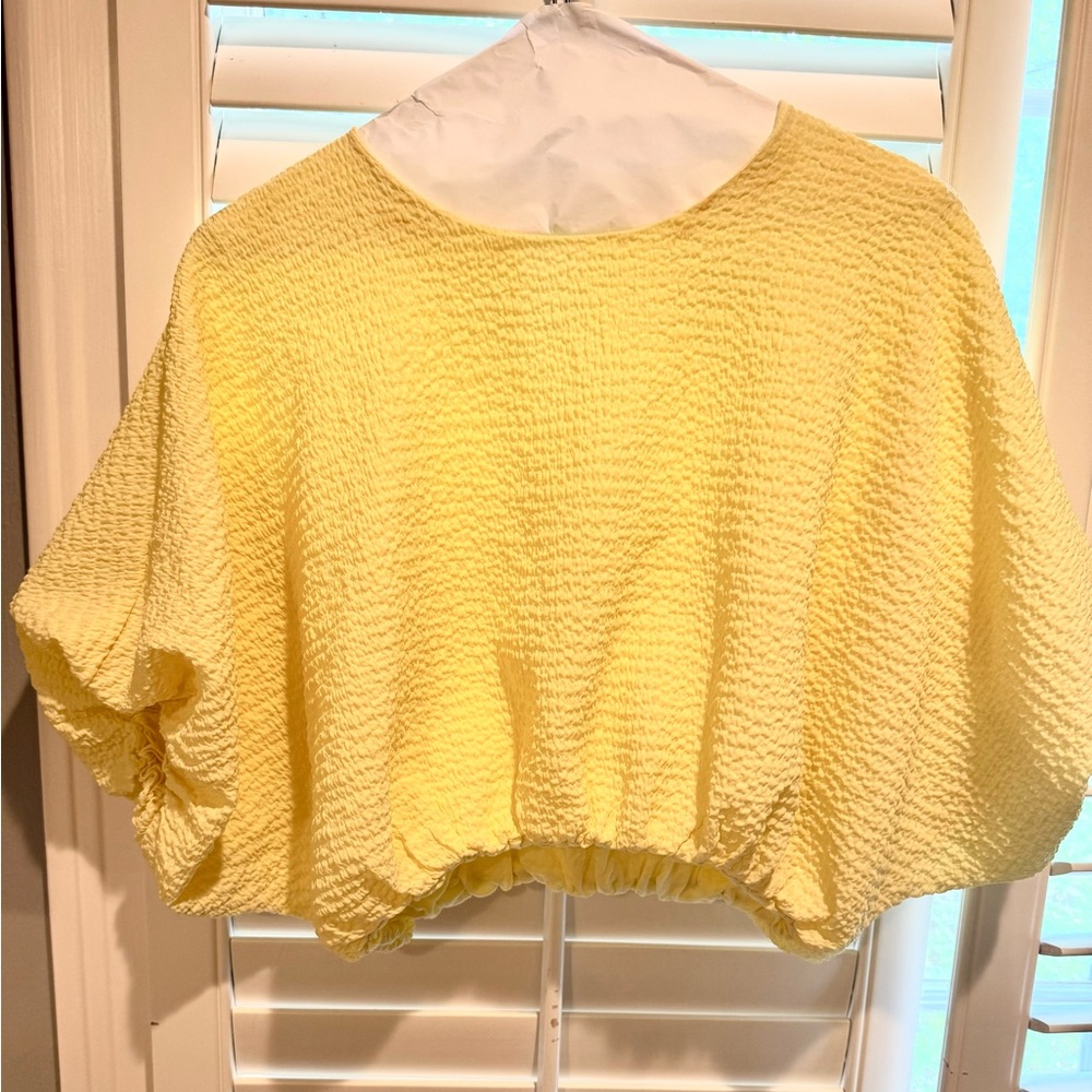 La Ven Voluminous Cropped Balloon Top - Picture 4 of 6